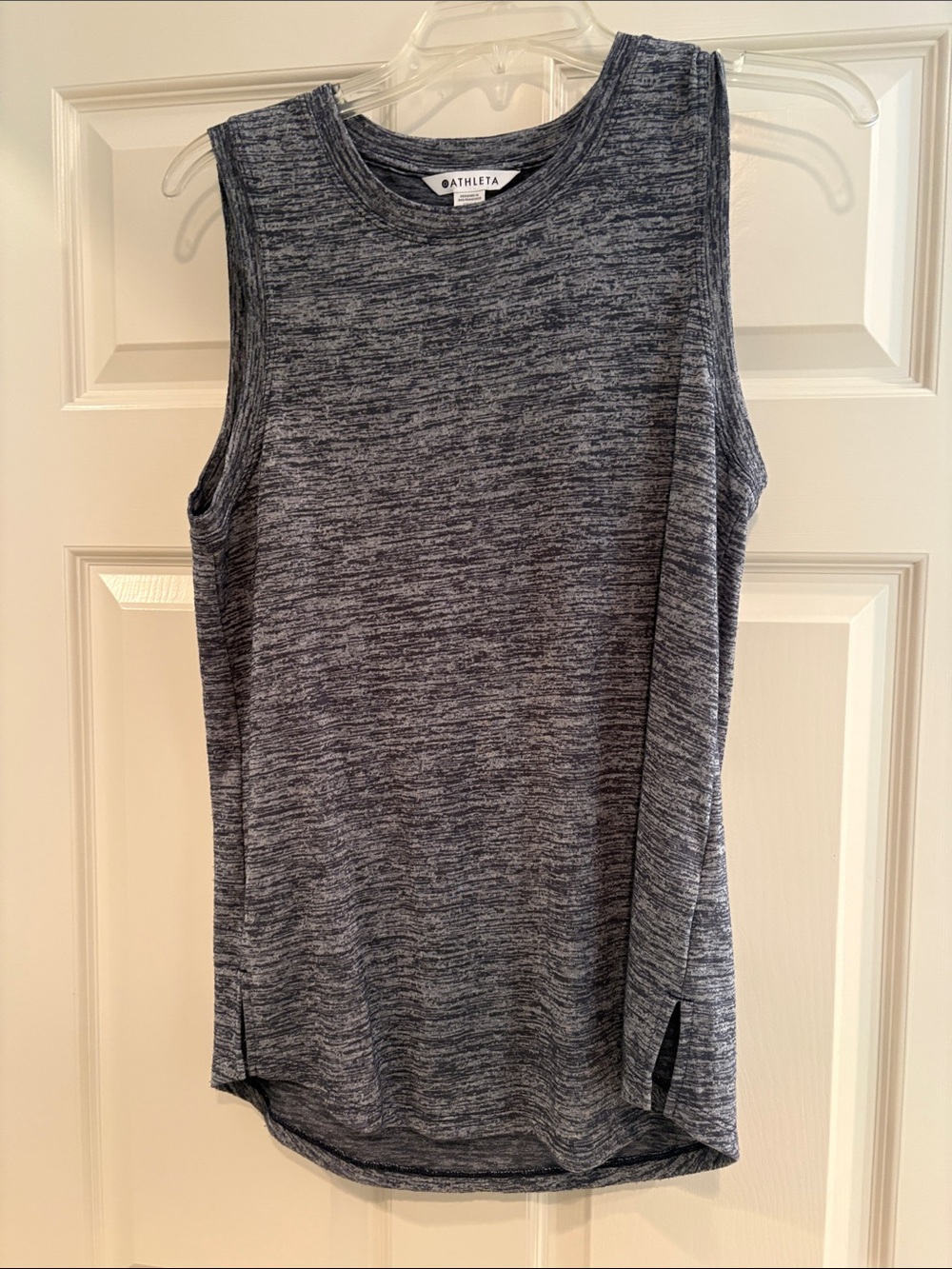 Athleta Heathered Navy & Gray Sleeveless Workout Tank